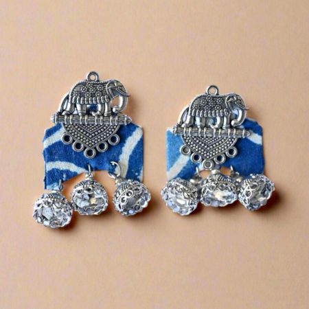 Indigo Elephant Earrings For Women